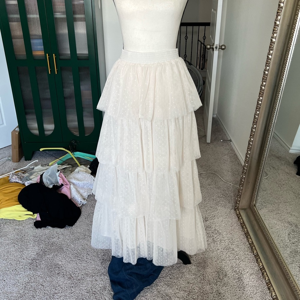 White Ruffle Skirt